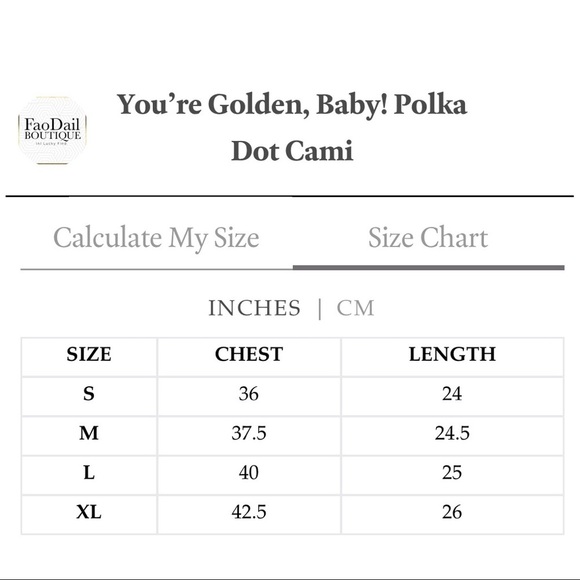 You’re Golden, Baby! Polka Dot Cami - Picture 6 of 6